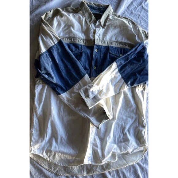 Vintage Roper Western Denim Brown Button Up Shirt Long Sleeve USA Men’s Sz Large - Picture 2 of 12